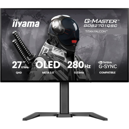 iiyama G-MASTER GOB2701QSC-B1 écran plat de PC 68,6 cm (27") 2560 x 1440 pixels 2K Ultra HD OLED Noir