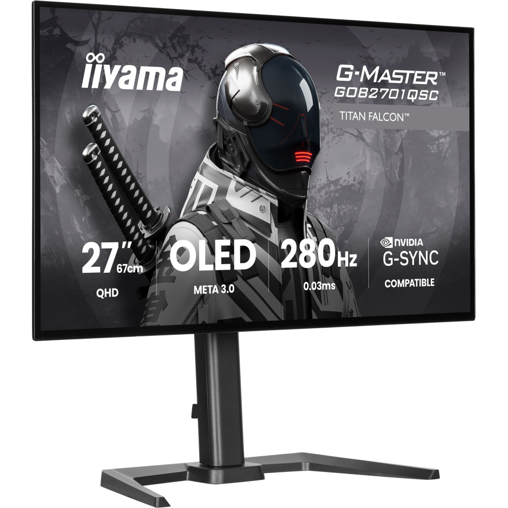 iiyama G-MASTER GOB2701QSC-B1 écran plat de PC 68,6 cm (27") 2560 x 1440 pixels 2K Ultra HD OLED Noir
