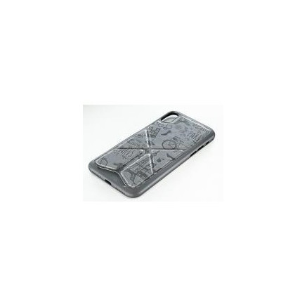 AMOET029292 Etui iPhone X Paris-Smokey Gray pliable et magnétique