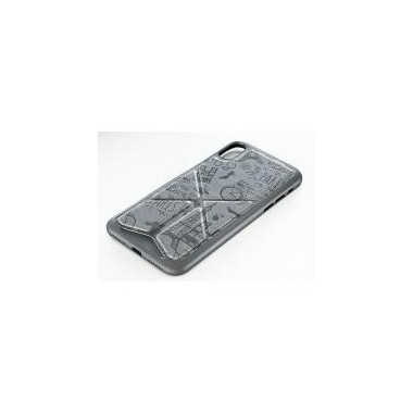 AMOET029292 Etui iPhone X Paris-Smokey Gray pliable et magnétique