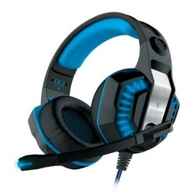 BERMI032650 CASQUE 50mm GAMING FREYR JACK 2X3.5 MM+ USB/LED BLACK/BLUE,compatible PC, tablet