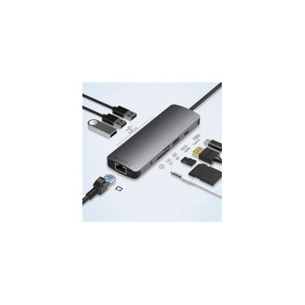 CONAEX36251 0301658 - ADAPTAEUR USB TYPE C VERS HDMI ,RJ45 ,SD,TF,AUDIO, PD ,USB-A/F 3.0.x 3