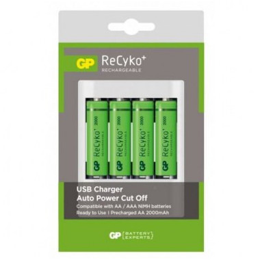 GPBCH034933 Chargeur U411 +4x AA & 4x AAA Recyko