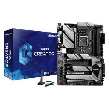 ASROCK W480 CREATOR ASRCM038728 ASROCK W480 CREATOR - ATX - LGA 1200 XEON - 4x DDR4 - 3x PCIE X16 - 8x SATA