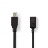 NEDIS CCGP60315BK02 NEDUS039058 Adaptateur USB 2.0 Mini 5-Pin / USB-A M/F 480 Mbps OTG 0.20m