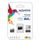 ADATA AUSDX64GUICL10-RA1 ADAMF021833 64GB CL10 UHS1 Micro SD + Adap SD