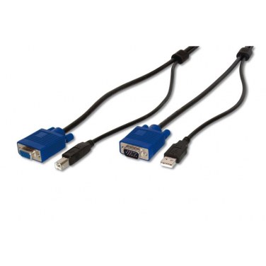 DIGITUS AK 82302 DIGBT025602 Cable KVM pour swtich USB-KVM DIGITUS HDDB15/M, 1 x USB-A/M