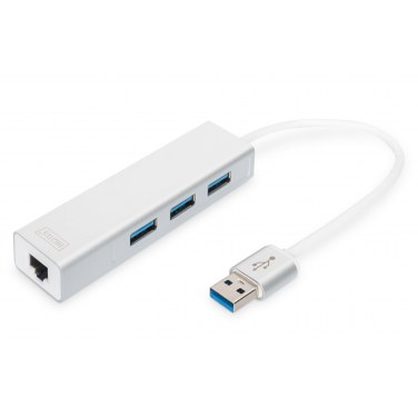 DIGITUS DA-70250-1 DIGCV027095 DIGITUS DA-70250 Hub USB 3.0 3 ports et adaptateur Gigabit LAN