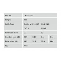 DIGRE027688 Câble patch 3m multimode FO LC OM2 Orange