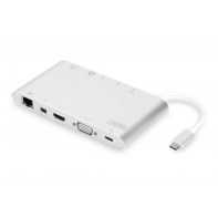 DIGITUS DA-70861 DIGUS030728 Station d'accueil universelle, USB Type C, 4K, HDMI, MiniDP, VGA, 1 USB 3.1 C PD