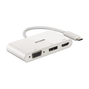 DLINK DUB-V310 DLIAEX34782 DUB-V310 - Adaptateur vidéo - DisplayPort / HDMI / VGA - USB-C (M) pour HD-15 (