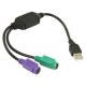 GENERIQUE VLCP60830B03 NONUS013137 Adaptateur USB vers 2 PS/2 15cm