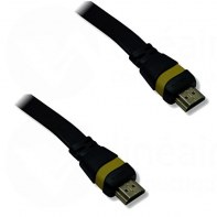 NONVI020278 Cordon Plat HDMI 1.4 Ethernet 10m A-A M-M Noir/Jaune