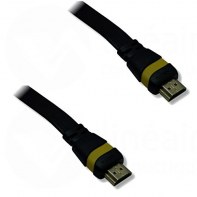 GENERIQUE XVHD54CPHRT NONVI020278 Cordon Plat HDMI 1.4 Ethernet 10m A-A M-M Noir/Jaune