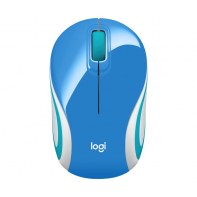 LOGSO018124 M187 Blue Wireless Mini Mouse Boîte