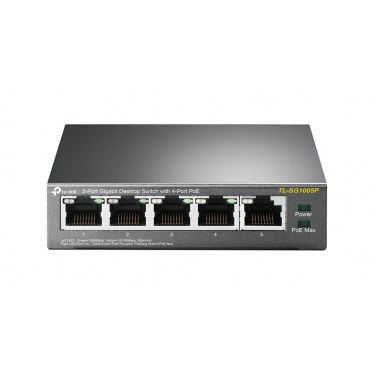 TPLINK TL-SG1005P TPLSW032310 TL-SG1005P - 4p 10/100/1000 (PoE) + 1 x 10/100/1000 - bureau - PoE (56 W)