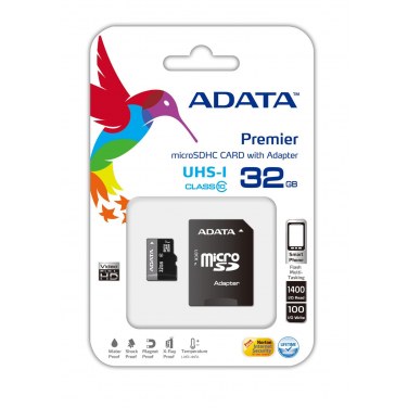 ADATA AUSDH32GUICL10-RA1 ADAMF021065 32GB CL10 UHS1 Micro SD + Adap SD