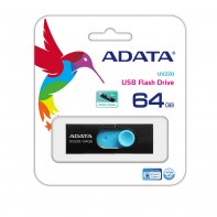 ADADF029121 ADATA Clé USBUV220 64GB USB2.0 Noir et Bleu
