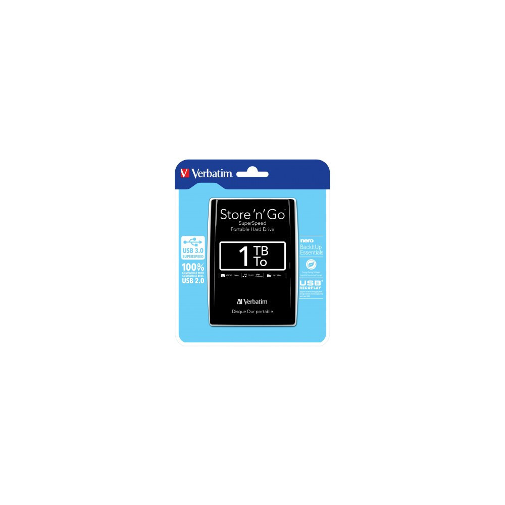 2,5 USB3.0 Verbatim 1Tb Smart Disk Black | ECP Grossiste informatique