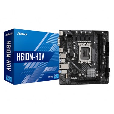 ASROCK H610M-HDV ASRCM039218 ASROCK H610M-HDV - MATX - LGA 1700 - 2x DDR4 - HDMI - DP - VGA