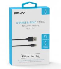 PNYCB040146 PNY CABLE USB / LIGHTNING 1.20M - NOIR - PLASTIQUE