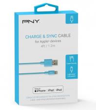 PNYCB040147 PNY CABLE USB / LIGHTNING 1.20M - BLEU - PLASTIQUE