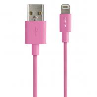 PNY CABLE USB / LIGHTNING 1.20M - ROSE - PLASTIQUE