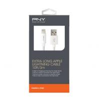 PNYCB040145 PNY CABLE USB / LIGHTNING 3M - BLANC - PLASTIQUE