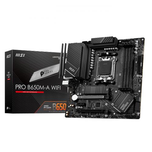 MSI PRO B650M-A WIFI MSICM040530 MSI PRO B650M-A WIFI - MATX - AM5 - 4x DDR5 - HDMI - DP - 2x PCIE X16 - WIFI6E