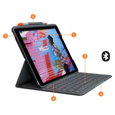LOGCL037795 Logitech Housse/Clavier Slim Folio - pour 25.9 cm 10.2p  APPLE Ipad 7e Gen