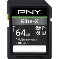 PNYMF039842 PNY ELITE-X SDXC 64Go - CLASS 10 - U3 - V30 - 4K