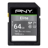 PNY ELITE SDXC 64Go - CLASSE 10 - 100GB/S - UHS-I 