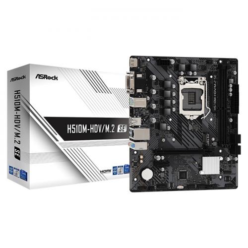 ASROCK H510M-HDV/M.2 SE - MATX - INTEL LGA 1200 - 2x DDR4 - M.2 - VGA - DVI - HD