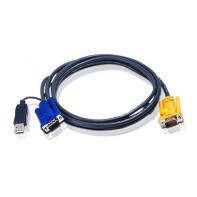 ATEBT039467 Câble KVM USB 1,8m avec SPHD 3 en 1 et convertisseur PS/2 vers USB intégré