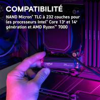CRUDD045062 Crucial® T705 1TB PCIe Gen5 NVMe M.2 SSD with heatsink