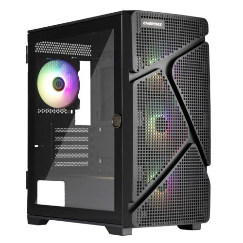 MarbleShell MS31 Noir boitier - ATX RGB fa?ade mesh verre tremp? 4 x ventilateur