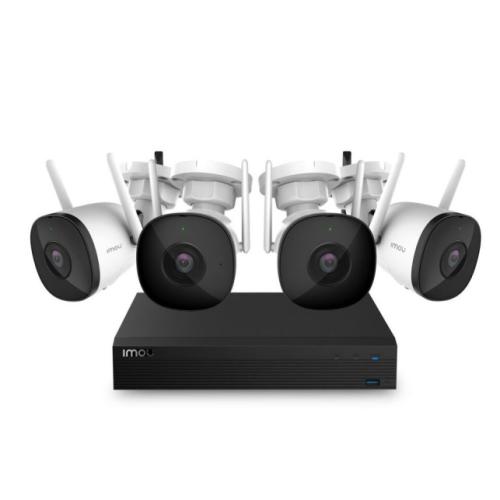 DH-KIT/NVR1104HS-W-S2/4-IPC-HFW1 - KIT DAHUA : 4 CAMERAS IP BULLET 2Mo FIXE WIFI + NVR 4 CANAUX 