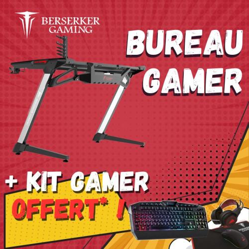  32682+36958 - Lot Bureau Gamer (32682) + pack CLavier+Souris+TAPIS+CASQUE RGB (36958) offert