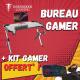 46409+36958 - Lot Bureau Gamer (46409) + pack CLavier+Souris+TAPIS+CASQUE RGB (36958) offert