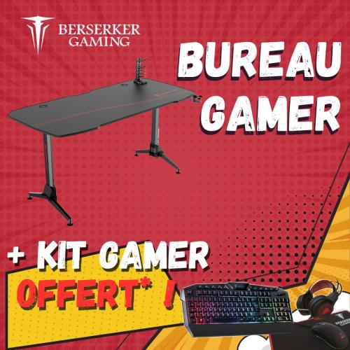 46408+36958 - Lot Bureau Gamer (46408) + pack CLavier+Souris+TAPIS+CASQUE RGB (36958) offert