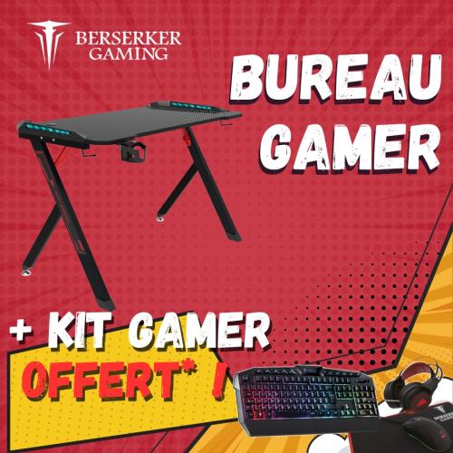 46410+36958 - Lot Bureau Gamer (46410) + pack CLavier+Souris+TAPIS+CASQUE RGB (36958) offert