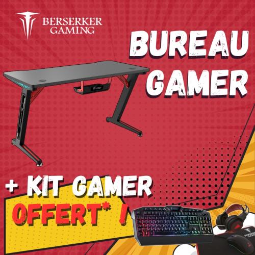 36201+36958 - Lot Bureau Gamer (36201) + pack CLavier+Souris+TAPIS+CASQUE RGB (36958) offert