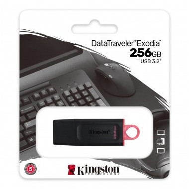 KNGDF036158 256GB USB 3.2 Gen1 DataTraveler Exodia (Black + Pink)