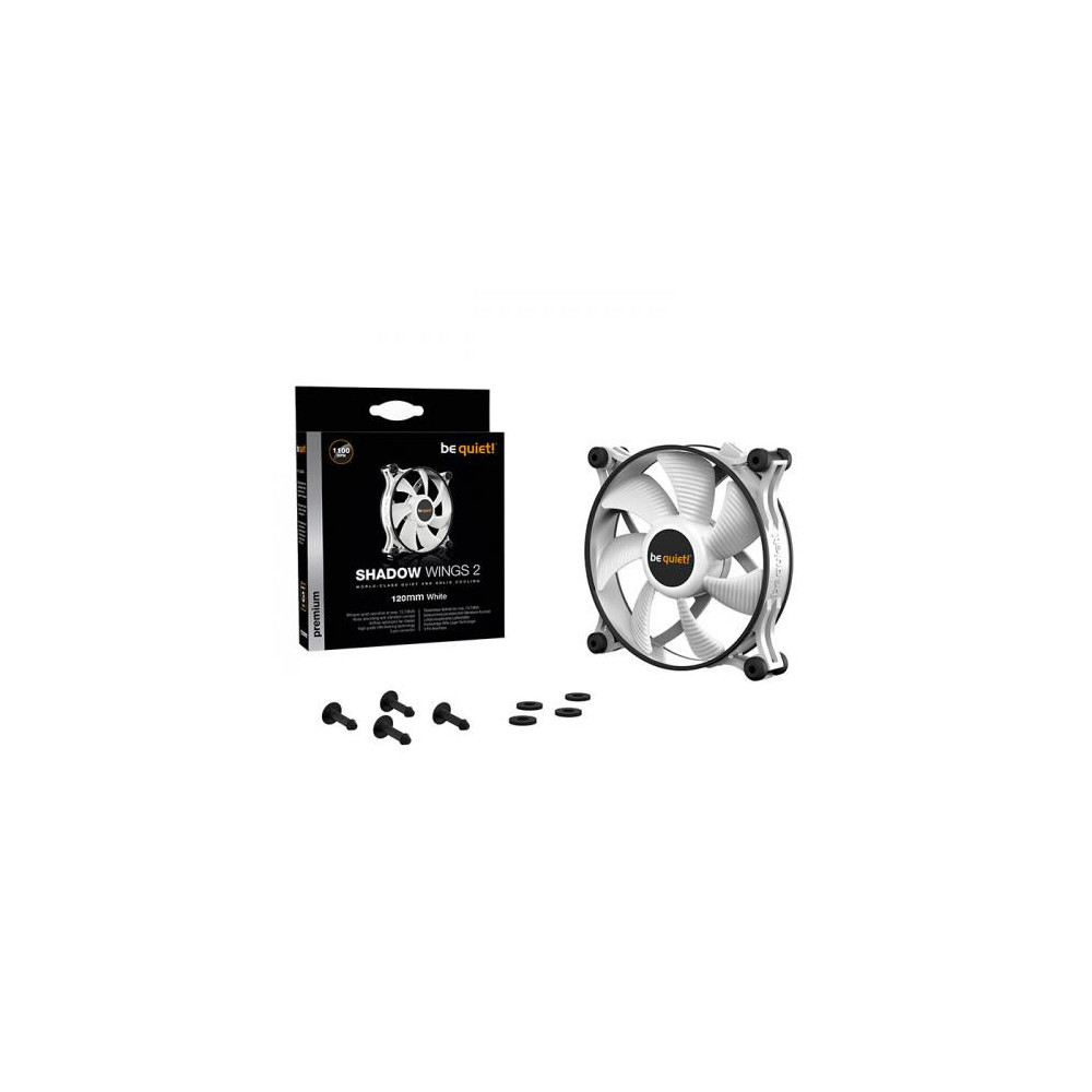 BEQVE040380 BEQUIET SHADOWS WINGS 2 BLANC- 14CM - 14.7DB(A) - ANTI-VIBRATION