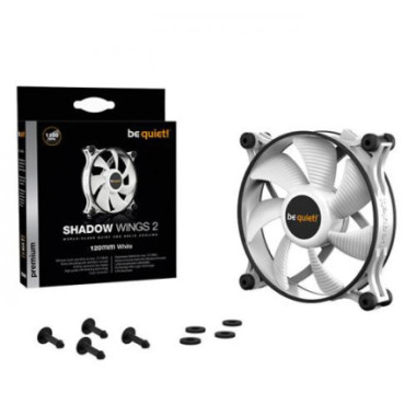 BEQVE040380 BEQUIET SHADOWS WINGS 2 BLANC- 14CM - 14.7DB(A) - ANTI-VIBRATION