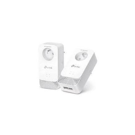 TPLCR043401 TP-LINK Kit de 2 CPL G.hn 2400 avec prise gigogne, MiMo 2x2 + 2 ports Gigabit