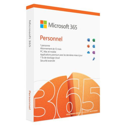 MICLG043691 Microsoft 365 Personnel - Licence 1 an - Postes illimités - 1 utilisateur - Boite en Français