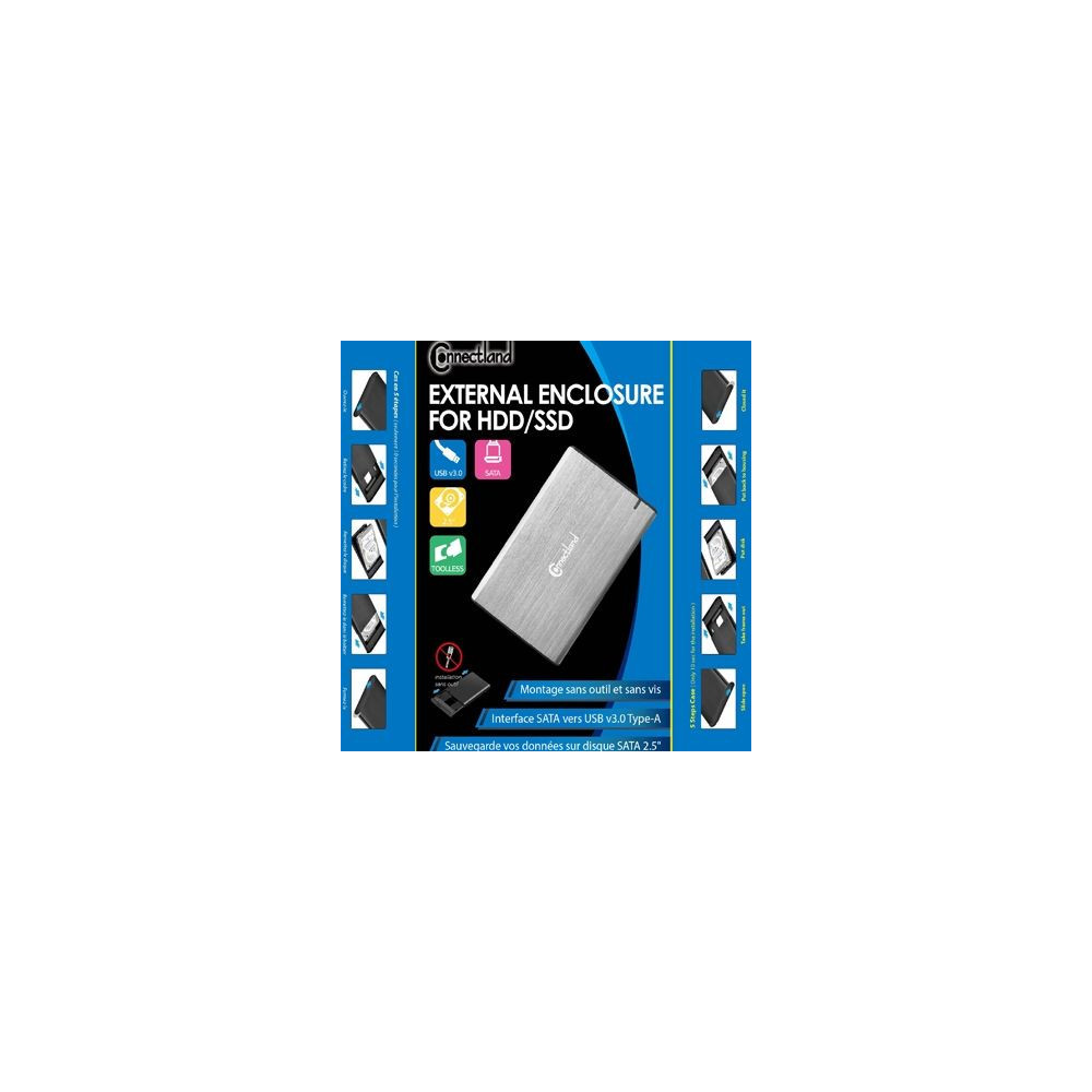 CONBT044014 1908126 Boîtier externe 2.5p SATA USB 3.0 Alu sans vis Silver CONBT044014 1908126 Boîtier externe 2.5p SATA USB 3.0 Alu sans vis Silver