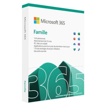 MICLG044077 Boite - Microsoft 365 Famille -  6 PC/MAC - 1AN - Français