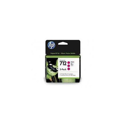 HP Pack de 3 cartouches d'encre DesignJet HP 712, magenta, 29 ml